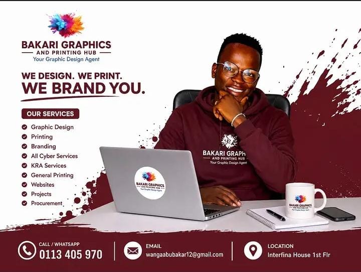 Bakari Graphics promotional flyer design